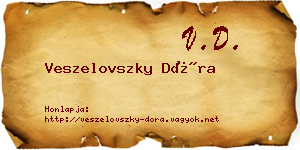 Veszelovszky Dóra névjegykártya