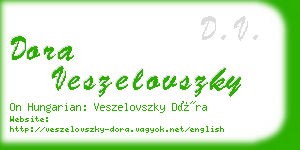 dora veszelovszky business card